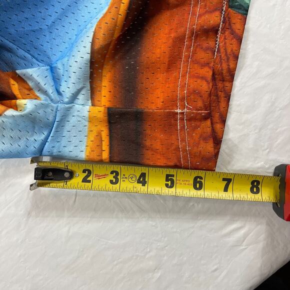 Bravest Studios Mesh Shorts Statue of Liberty Graphic Blue Orange Men’s XL - Picture 5 of 6